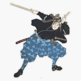 Miyamoto Musashi Samurai Warrior Art Bumper Sticker Vinyl Decal 5 inches