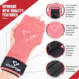 COFOF Leather Lifting Straps for Bodybuilding, Weightlifting, Strength Training & Fitness, Specially Designed for Heavy Weights, Professional Lifting Straps Strength Training for Women and Men