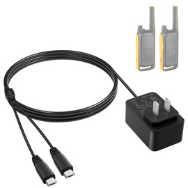 for Motorola PMPN4204AR Y-Cable Charger with Dual Micro-USB for Motorola Talkabout T200 T400 T460 T470 T500 T600 T800 Two-Way Radi