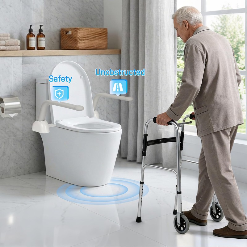 Toilet Safety Rails for Seniors,Easy Installation & Sturdy Handicap Toilet