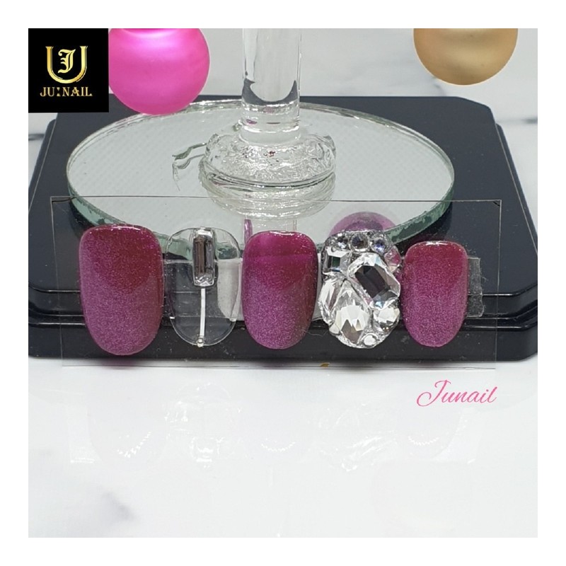 Bling Cherry Handmade Nail Tips - Long Almond / 블링체리
