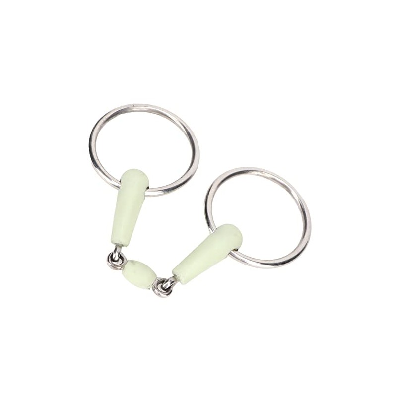 Fabater Ring Snaffle, Stainless Steel Rubber Roller Mouth Snaffle, Apple