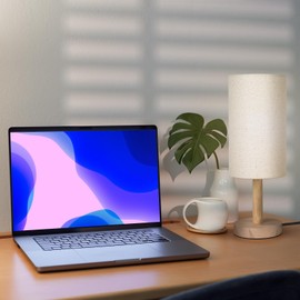 LALISU Small Table Lamp for Bedroom, Nightstand Lamp Linen Lampshade Bedroom Wood Base Small Bedside Lamp for Night Stands, Desk Lamps for Reading Living Room, Office (LED Bulb Included) (Wood Base)