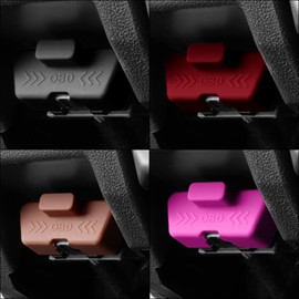 OBD Port Lid – Waterproof OBD Interface Protective Cover, Silicone Socket Locking Sleeve for Car, Automotive Interior Socket Cover, Security Device for Vehicle, Universal Fit （4pack）