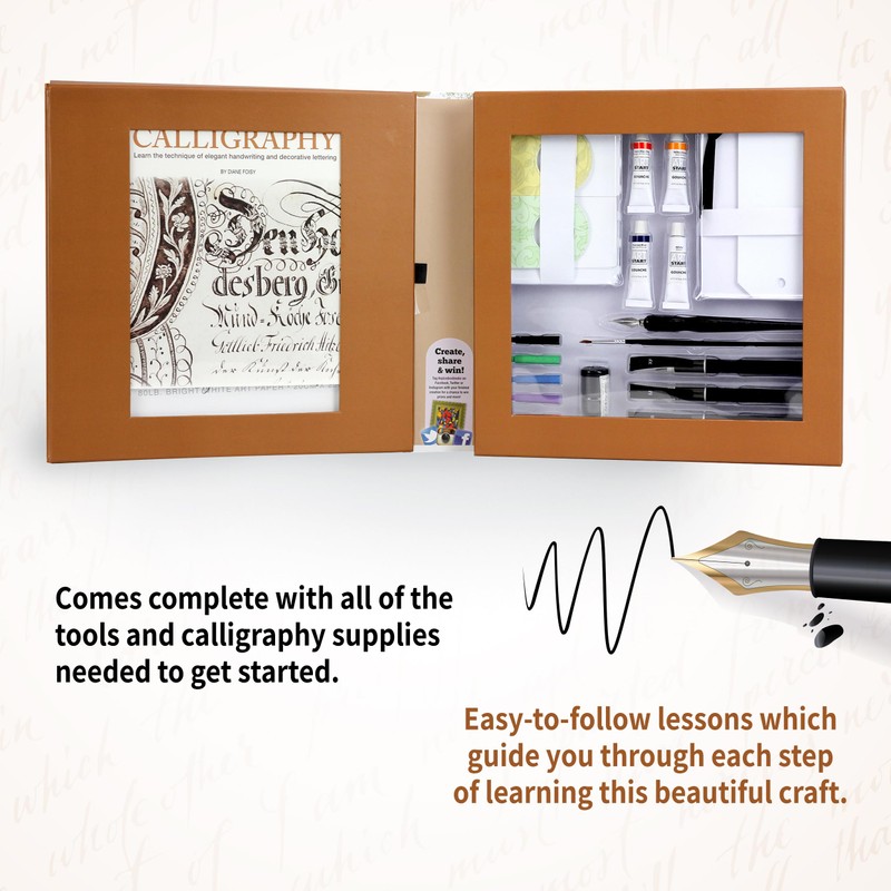 SpiceBox Learn Calligraphy Set for Beginners with Pens and Introduction