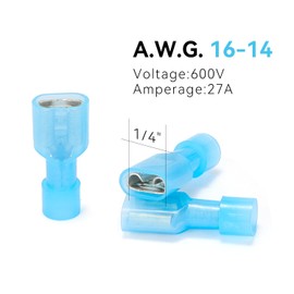 Meowlian 160 PCS Female Nylon Spade Connector Terminals for Car Boat Automotive