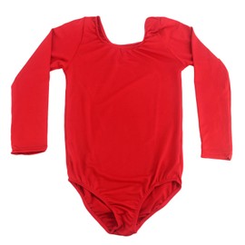 Furein Girls' Ballet Leotard with Long Sleeves, Crew Neck