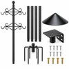 89 Inch Bird Feeder Pole with Squirrel Baffle, Multi-Hook Hanger,