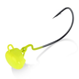 Dr.Fish 10 Pack Ned Rig Jig Heads Weedless Swinging Jig Head for Crappie Fishing EWG Wide Gap Hook Freshwater Swimbait Bass Fishing Lure 1/16oz(#6) Chartreuse