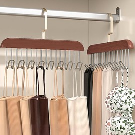 Tie Rack Tank Tops Hangers Bra Hanger with Upgraded 360°Rotating Metal Hooks Space Saving Closet Organizer for Ties, Belts, Bras, Tank Tops, Camisoles (2 Pack)