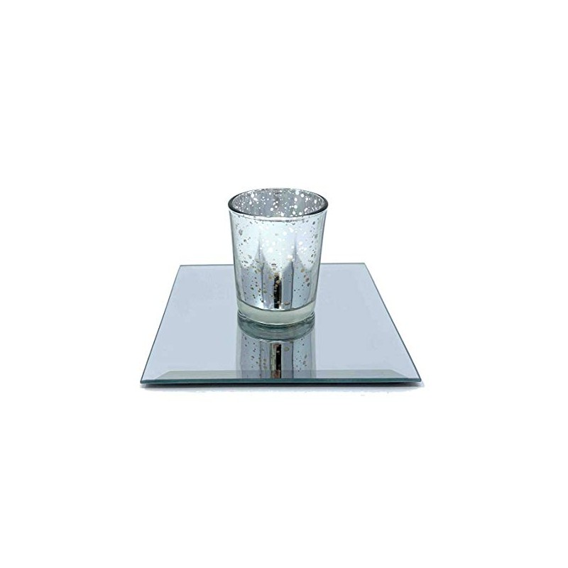 Light In The Dark 5 Inch Square Mirror Candle Plate
