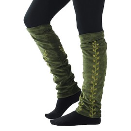 PUREWONDER Women's Leg Warmers Velvet Leg Warmers LW14, Green