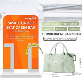 Weekend Overnight Bags for Women Easyjet Cabin Bag 45x36x20 Underseat Carry on Holdall Travel Duffel Sport Gym Tote with Wet Pocket,H5-Boho Green Large