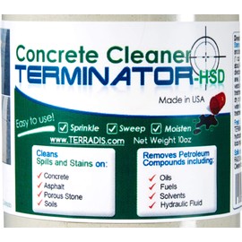 Terminator-HSD Concrete Oil Stain Remover Eco-Friendly Bio-Remediates and Removes Oil & Grease Stains on Concrete and Asphalt Driveways, Garages, Pavers, Patios, Parking Lots and Streets(10 Oz)