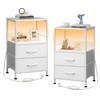 WLIVE White Night Stand Set of 2 with Charger Station,