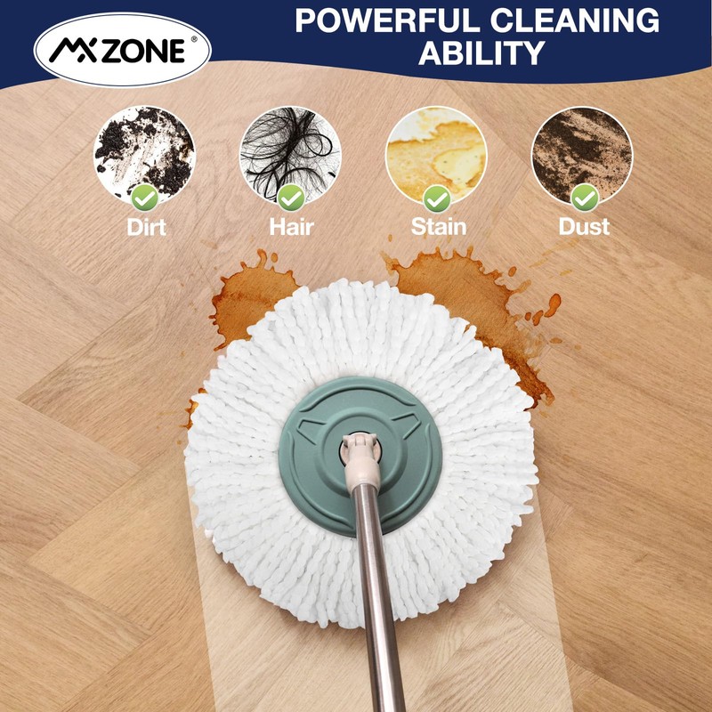 Mop Head for 360° Rotating Round Magic Mop, 4 Pack