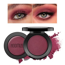 HOOMUSS Single Berry Eyeshadow Shimmer, Handmade Pressed Eyeshadow Palette Long Lasting With No Creasing, Intense Color Pigmented Dark Red Eye Shadow (Cranberry)