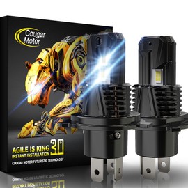 Cougar Motor H4 Bulbs, 9003 Fog Light Bulb Wireless 6500K Slim Non-polarity Fog Light Driving Light Bulbs, Plug-N-Play Pack of 2