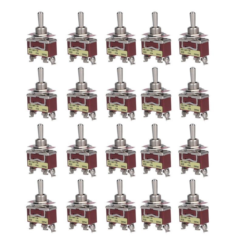 20 Sets Toggle Switch Rocker Self Locking 3 Terminal 3