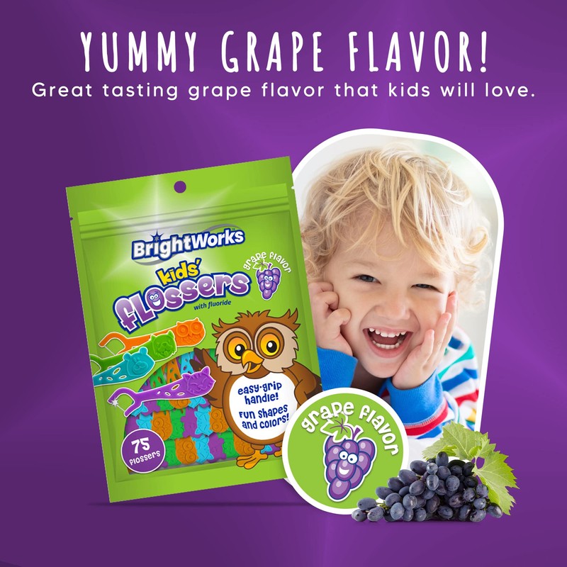 Kids’ Grape-Flavored Dental Flossers, Colorful Animals add Fun to Support