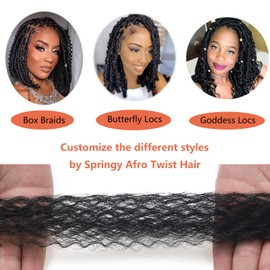 14 Inch Marley Twist Braiding Hair 3 Packs Pre Separated Springy Afro Twist Hair Pre Fluffed Kinky Twist Hair for Braids Marley Crochet Hair Extensions (T1B/30/27)