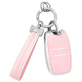 PIFOOG - Funda para llavero Kia de 4 botones, color rosa, para llaves de coche, accesorios para Kia Optima Sorento Soul Sportage Forte Niro Rio