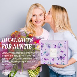 Aunt Gifts from Niece Nephew, Christmas Gifts for Aunt Auntie Gift, Best Aunt Ever Mothers Day Birthday Gift Basket for Auntie Aunts New Aunties with 20Oz Tumbler Canvas Tote Bag