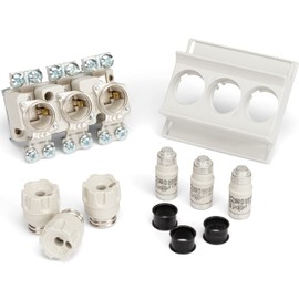 CusoTec Neozed Fuse Socket D02 Set with Screw Caps Fuses and Passage Sleeves 16A/20A/25A/35A/50A/63A (25 Amp)