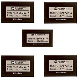 Synergy Digital Remote Control Batteries, Compatible with Universal MX-980 Remote Control, (li-ion, 3.7V, 1050 mAh), Combo-Pack Includes: 5 x SDRC-L330 Batteries