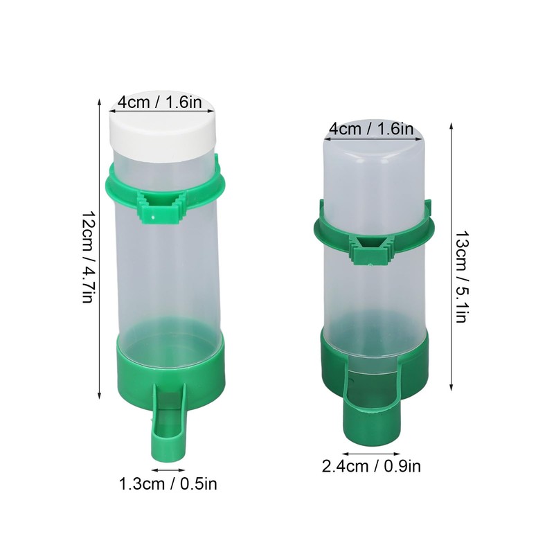 Bird Cage Water Feeder Set, 140ml Drinker Bird Water Dispenser,