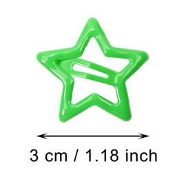 Penta Angel Star Hair Clips 12Pcs Small Metal Star Snap Hair Clips Barrettes Decoration Accessories for Women Girls (Green)