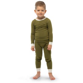 2-Piece Pajama for Kids and Toddlers - Toddler Pajamas - Boys and Girls Pajamas viscose made from Bamboo (Olive, 9-10Y)