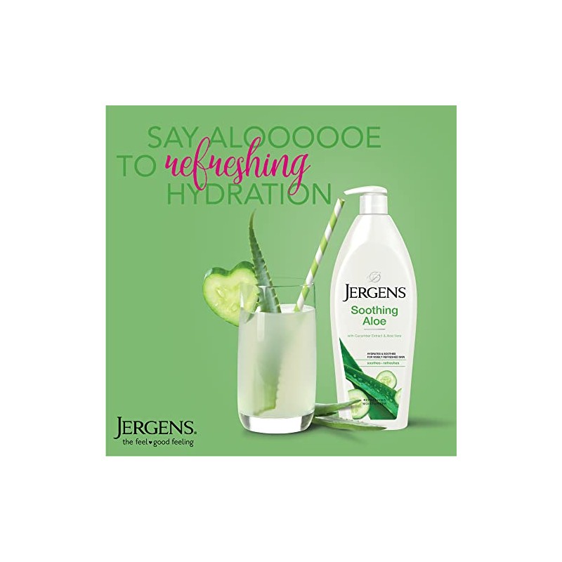 Jergens Soothing Aloe Refreshing Moisturizer for Unisex Moisturizer 21 oz