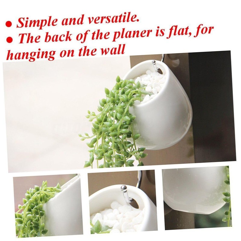Totority 2pcs Hanging Ceramic Flowerpot for Wall Planters for Succulent