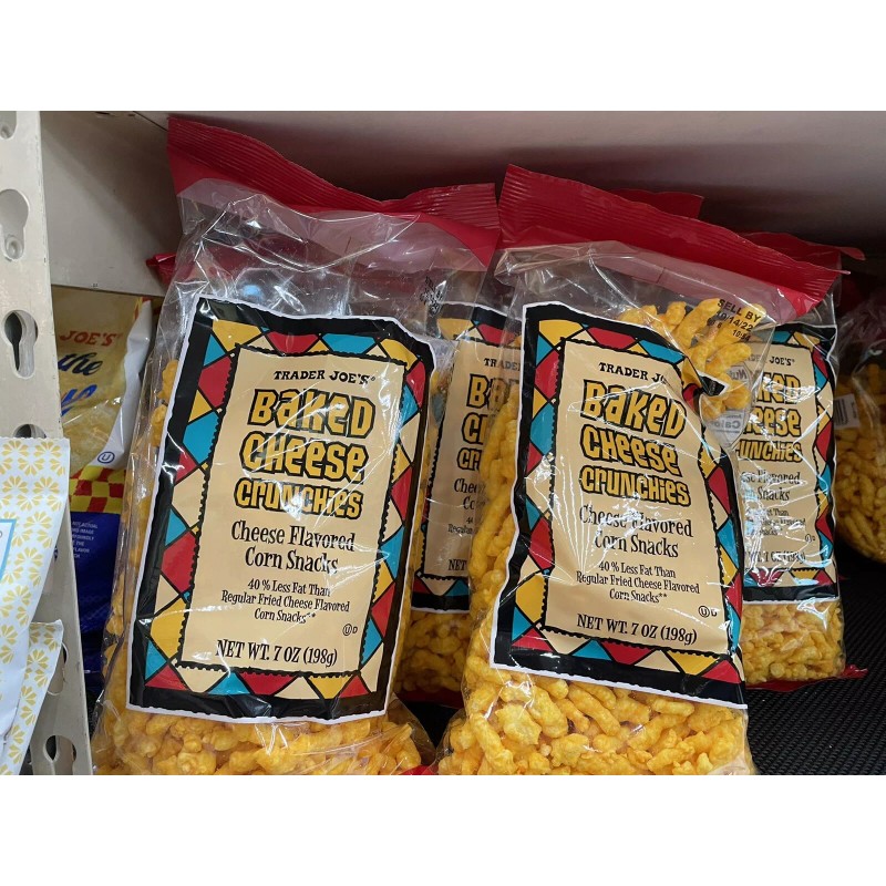 Trader Joe's Baked Cheese Crunchies Cheese Flavored Corn Snacks 7oz