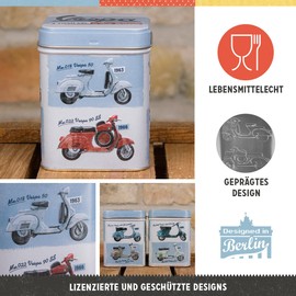 Nostalgic-Art Retro Tea Canister 100g Vespa - Model Chart - Gift Idea for Scooter Fans Storage for Loose Tea and Tea Bags - Vintage Design