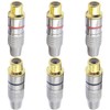 tunghey 6Pack RCA Plug Connectors Coaxial Cable Audio Adapter Gold