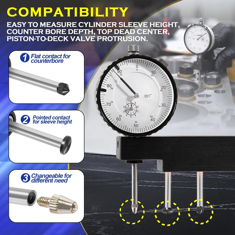 6434 Sleeve Height and Counter Bore Gauge Fits All diesal