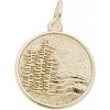 Rembrandt Gold-Plated Sterling Silver Mountain Scene Charm by Rembrandt
