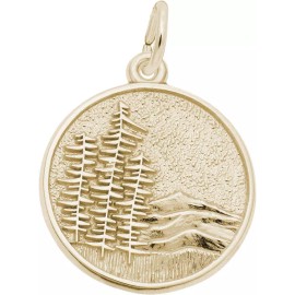 Rembrandt Gold-Plated Sterling Silver Mountain Scene Charm by Rembrandt