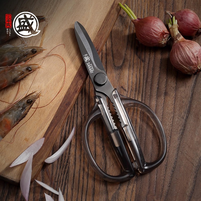 MITSUMOTO SAKARI Detachable Japanese Kitchen Scissors, Multifunctional Cooking Scissors, Acrylic