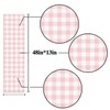 Nepnuser Linen Pink and White Buffalo Check Plaid Table Runner