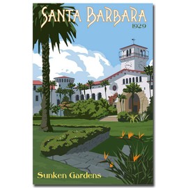 Santa Barbara Sunken Gardens Travel Art Refrigerator Magnet Size 2.5" x 3.7"
