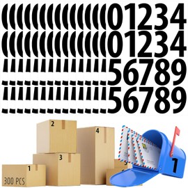 Lrogoe Number Stickers, Water Resistant Vinyl Number Stickers Consecutive Number 0-9 Labels Self-Adhesive Without Residue Left for Office, Classroom, Indoor, Boxes, Storage (Black, 3"")