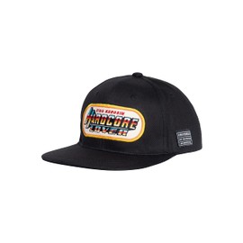 King Kerosin Men's Snapback Cap | Air Holes | Eyelets | Trucker Cap | Cotton Baseball Cap | Mesh Cap | Snapback with Mesh | Cap Curved Brim | Peaked Cap Size Regulation Hardcore, black
