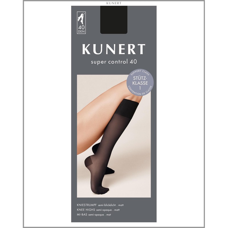 KUNERT Damen Kniestrümpfe Super Control 40 leichte Stützwirkung Klasse I