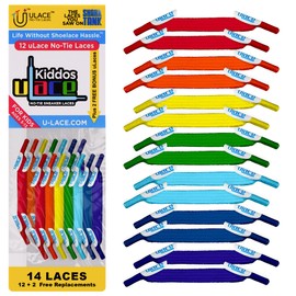 uLace Kiddos No-Tie Shoelaces - Elastic Shoe Laces for Sneakers | Stretchy, Elastic Laces | Easy Installation - 14 Laces