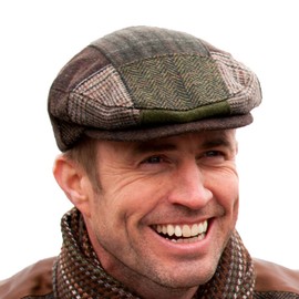 Irish Tweed Patch Cap, Trinity Style, 100% Irish Wool, Made in Ireland, XXL