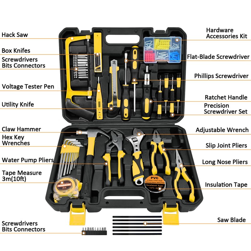 SOLUDE Tool Set,148-Piece Home Repair Tool Kit for Men Women