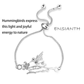 ENSIANTH Rose Gold Hummingbird Bracelet Crystal Bird Jewelry Christmas Gift (SC - Bracelet)